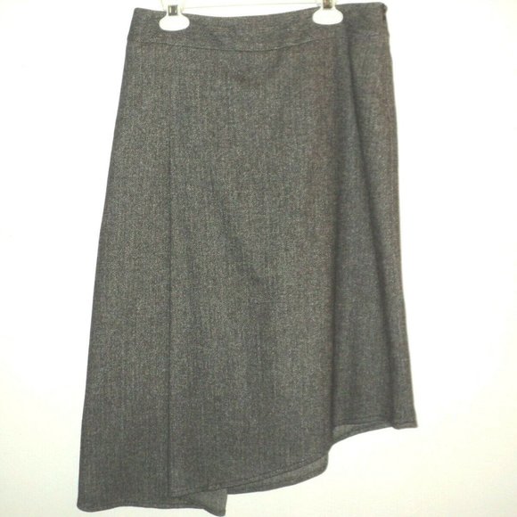'S Max Mara Sz 4 Skirt Gray Wool Blend Herringbone - Picture 1 of 7